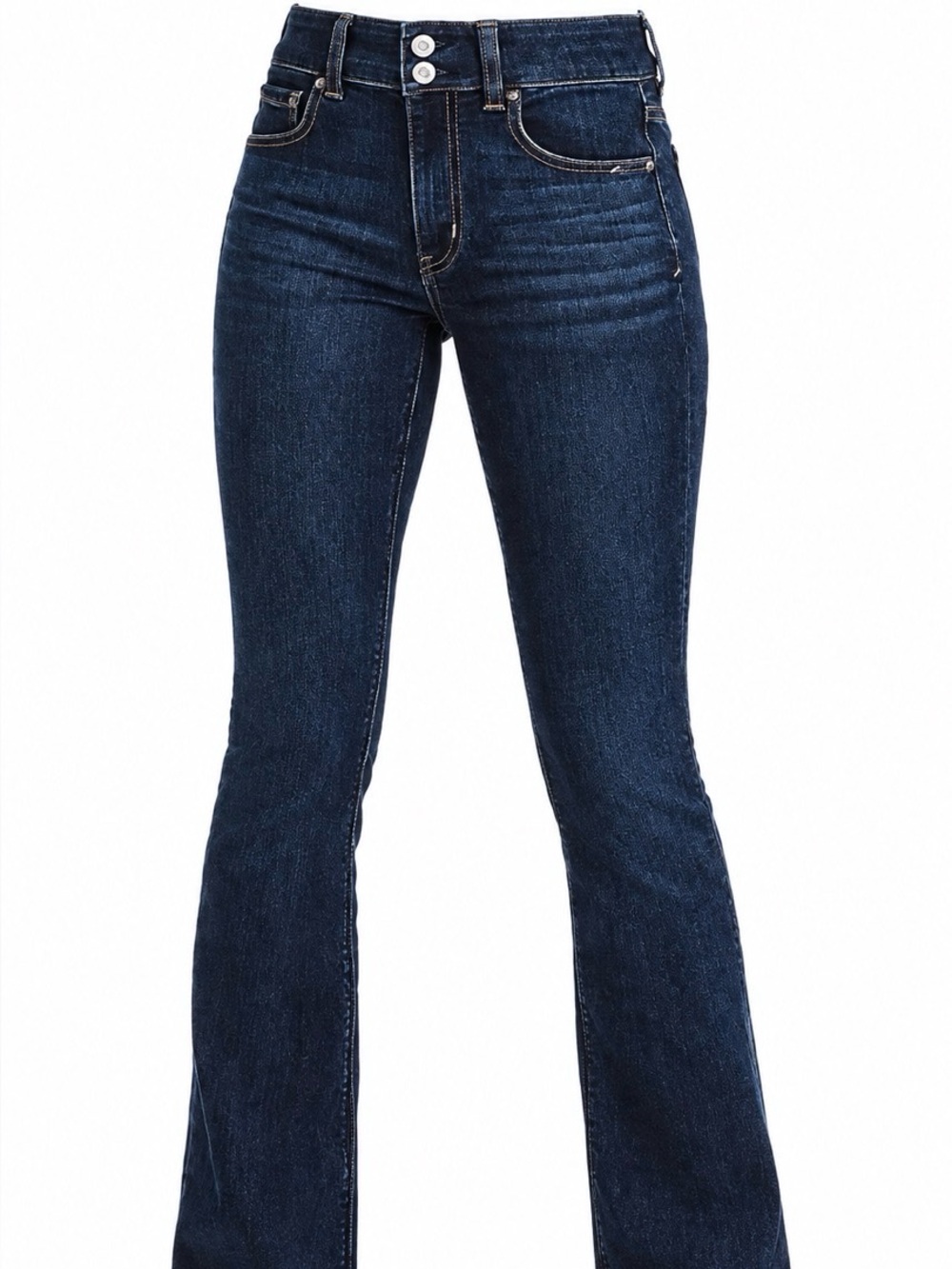American Eagle Artist Flare Jeans Double Button Blue Stretch